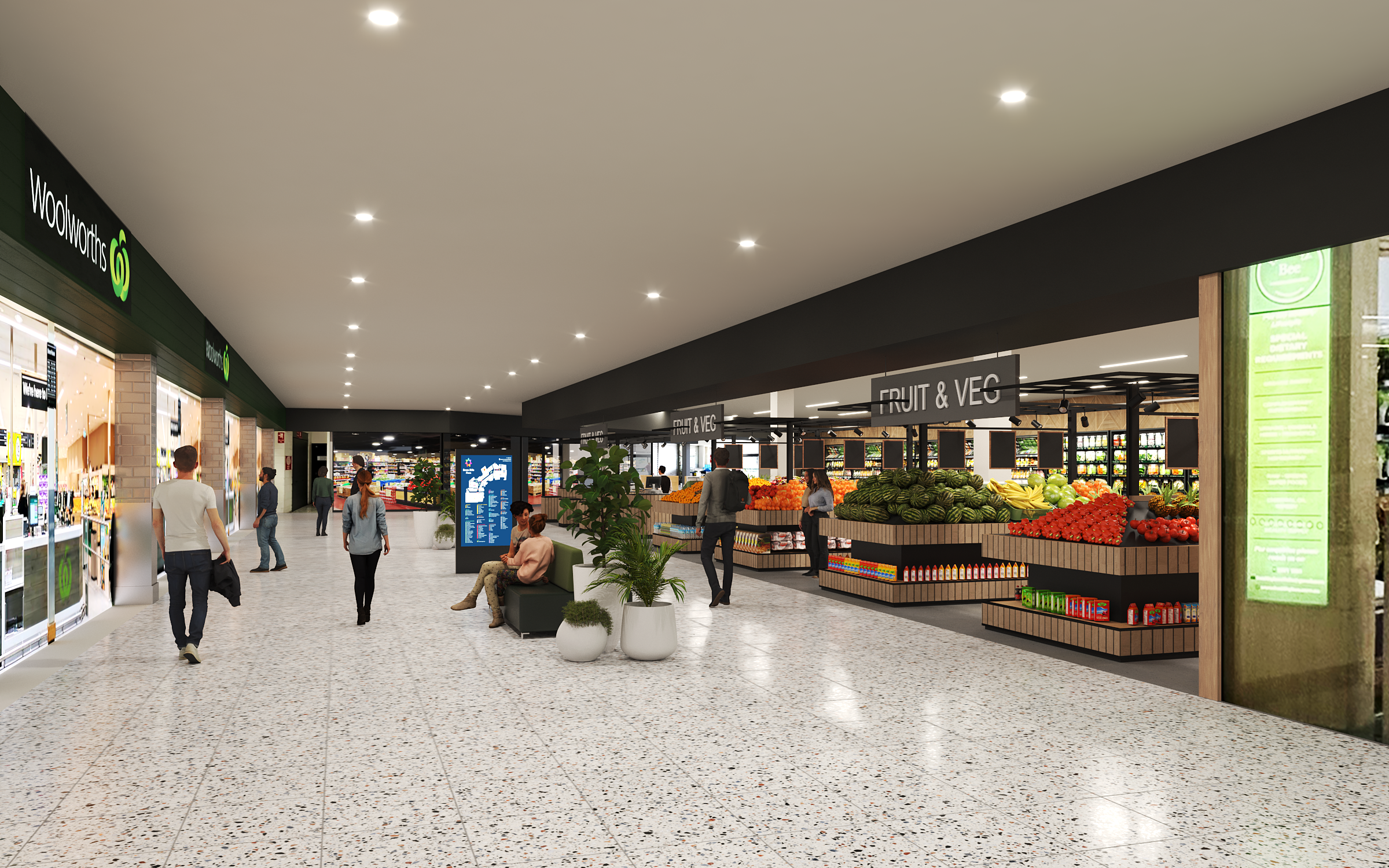 New Woolworths section of the mall