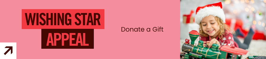 Wishing star appeal with child playing with a train