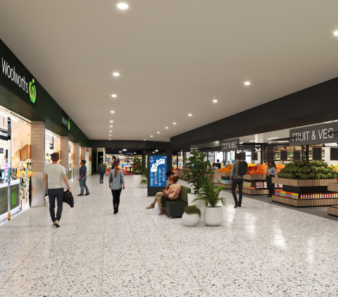 Image of people walking through a mall