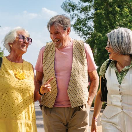 Group of 3 seniors laughing