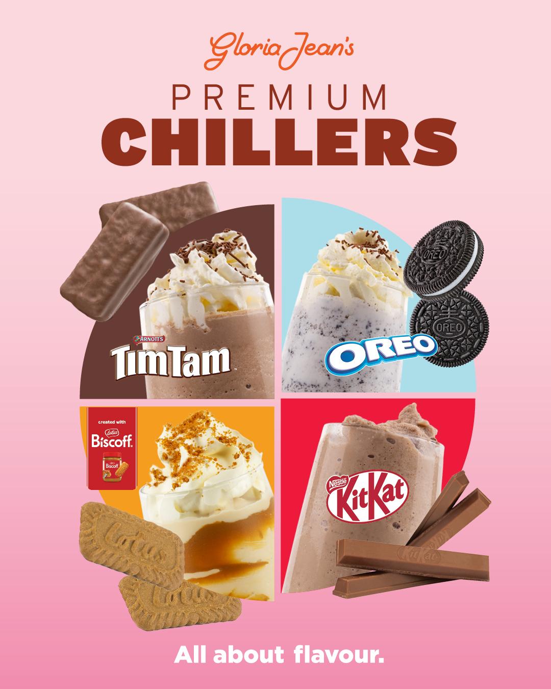 Gloria Jean's PREMIUM CHILLERS OREO KitKat Biscoff TimTam