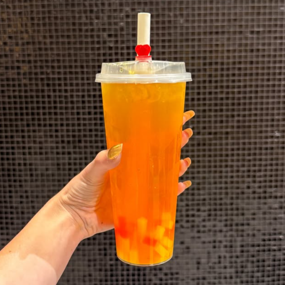 Orange drink with jelly from The Juice Spot
