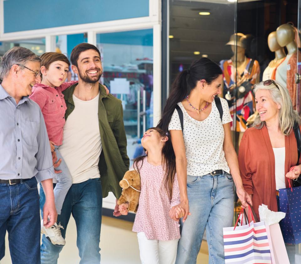 A family going shopping
